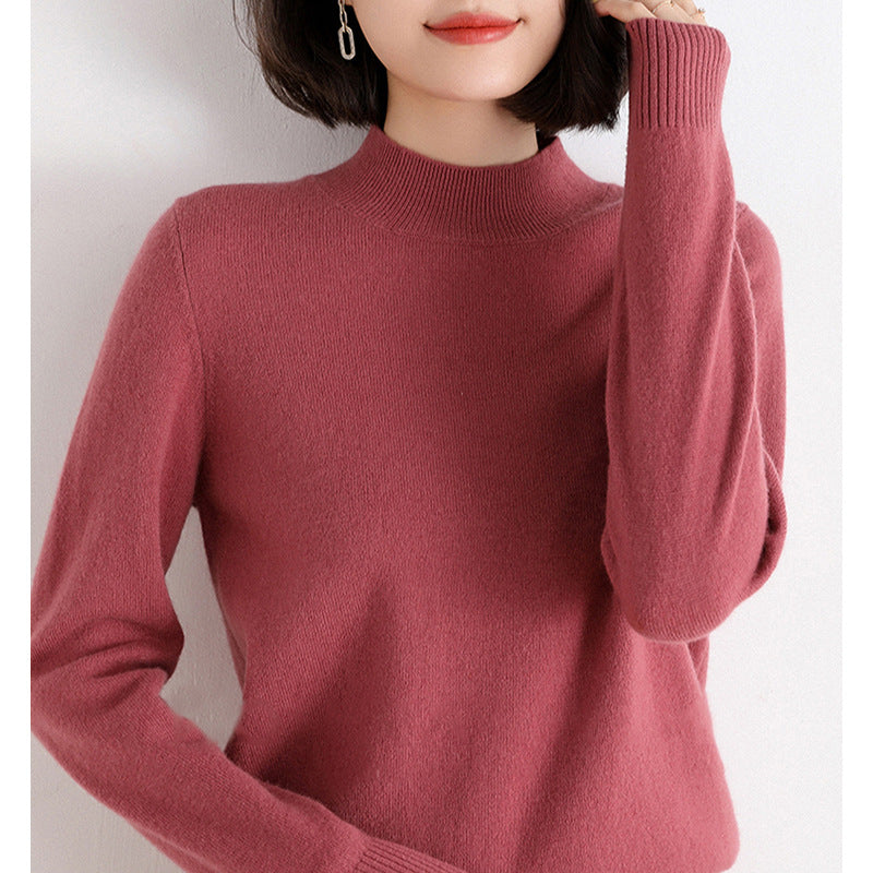 Dame elegant rullekrave sweater lavet af fin kashmirmix Stilla