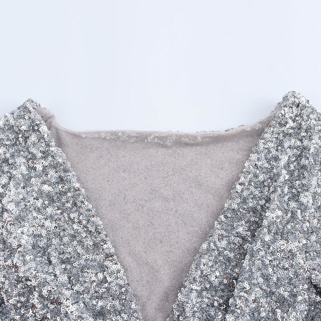 Femme Dazzling Cowl Neck Bodysuit Stilla