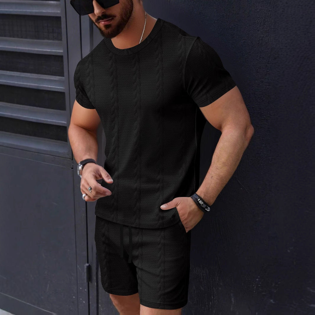 Herre sporty kortærmet T-shirt og shorts sæt Stilla