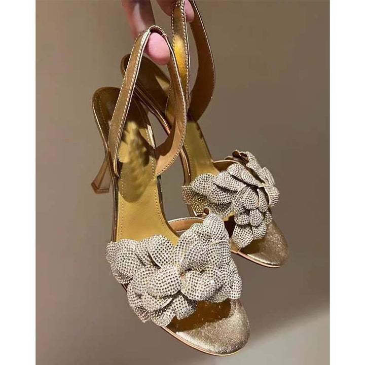 Femme Elegante Slingback-Højhælede med dekorativ rhinestone-knude Stilla