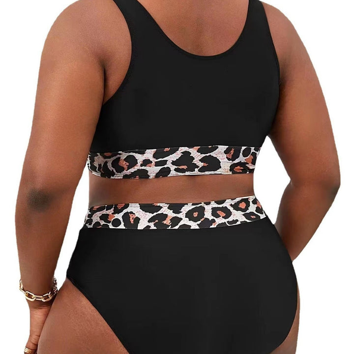 Dame Sporty højskåret bikini med leopardmønster Skovae