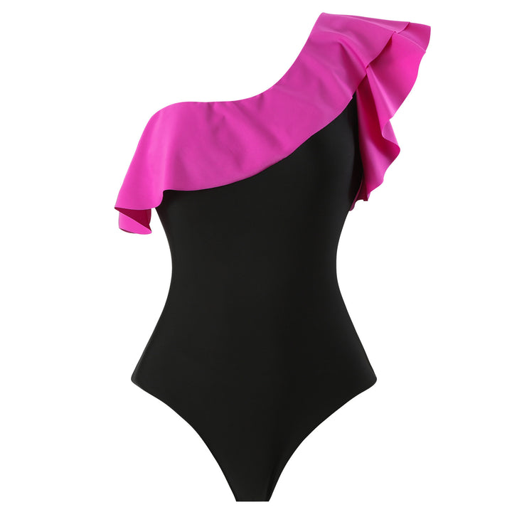 Dame trendy heldragt badedragt med asymmetrisk volangdesign og elegant snit Stilla