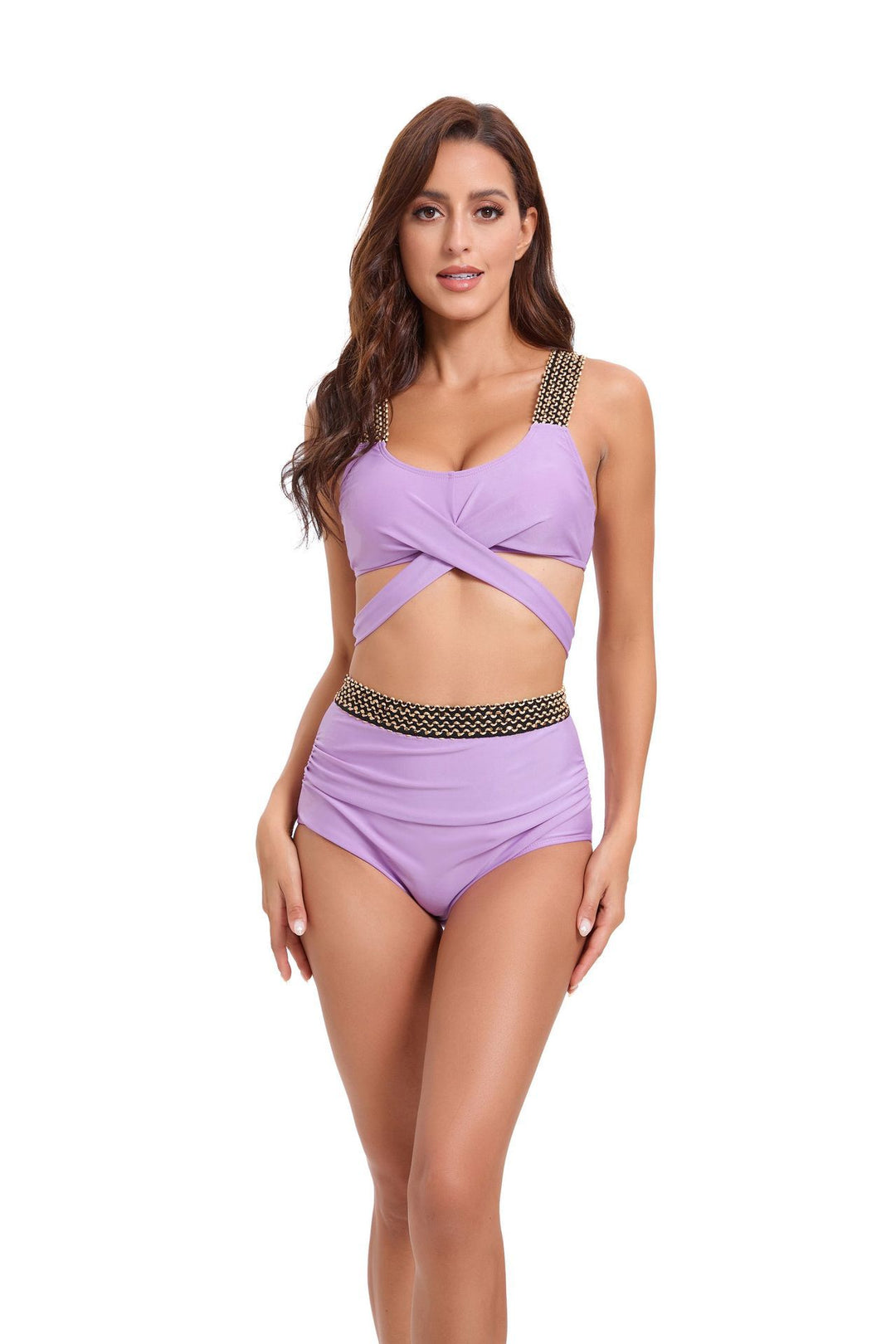 Damer Sporty Bikini-Sæt med raffineret indviklingsdesign og justerbare stropper Skovae