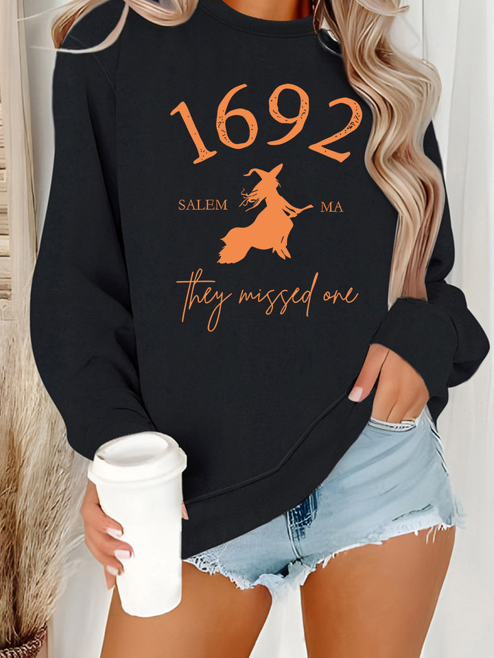 Kvinders sweatshirt med kreativ heksedesign og behagelig pasform Stilla
