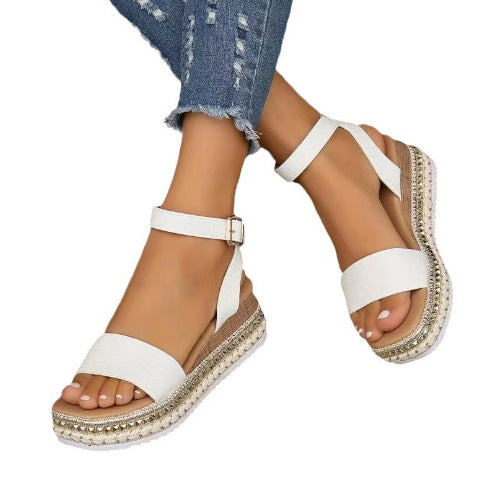 Dame mode Plateau-sandaler med elegante remme og skridsikre såler Stilla
