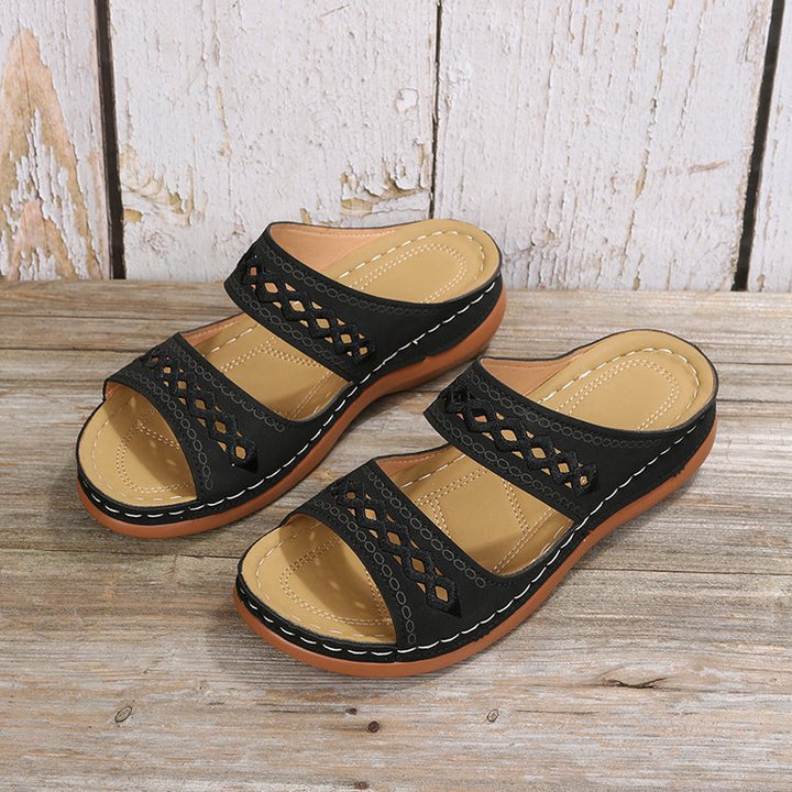 Dame komfort-sandaler med brede remme og ergonomisk fodseng Stilla
