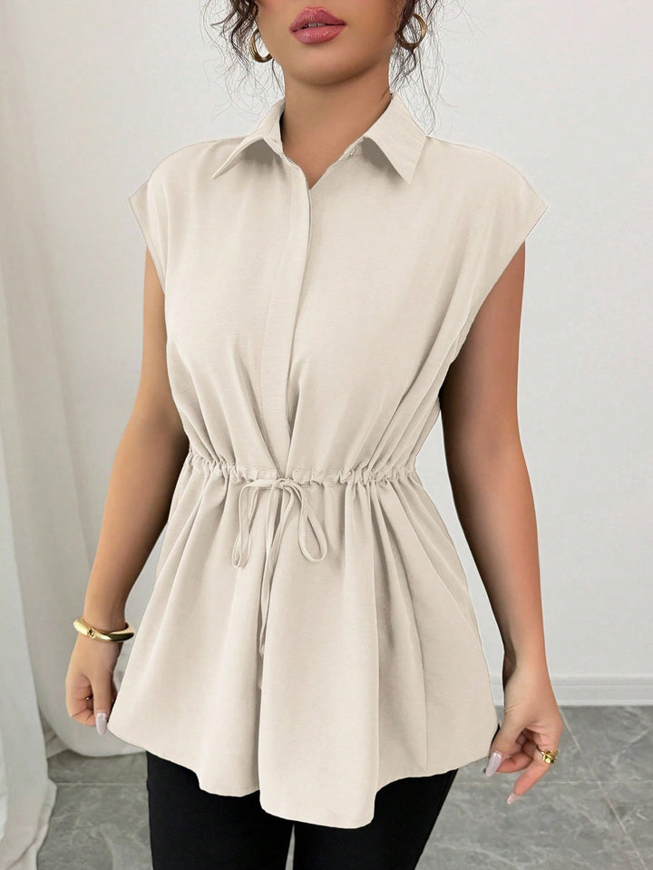 Dame afslappet bluse med figursyet snit Skovae