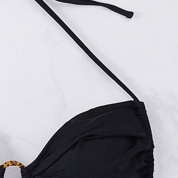 Dame Push-Up Bikini-Sæt med moderigtigt Ringdetalje Skovae