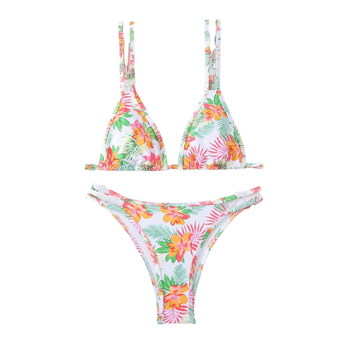 Femme Floral Strop-Dreieck-Bikini-Sæt Stilla