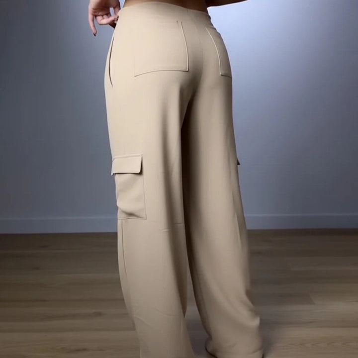 Dame bred Cargo-bukser med elastisk talje og praktiske lommer Skovae