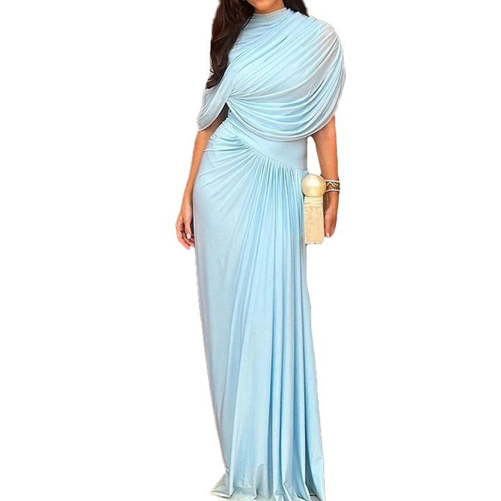 Dame Elegant Wrap Maxi Kjole med Finedraperede Detaljer Stilla
