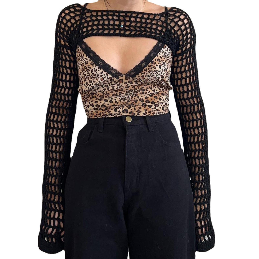 Dame hæklede net bolero top Stilla