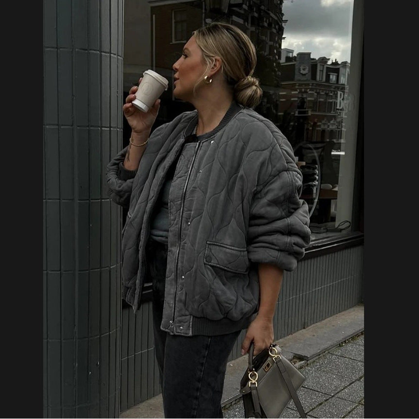 Dame Oversized Steppjakke Stilla