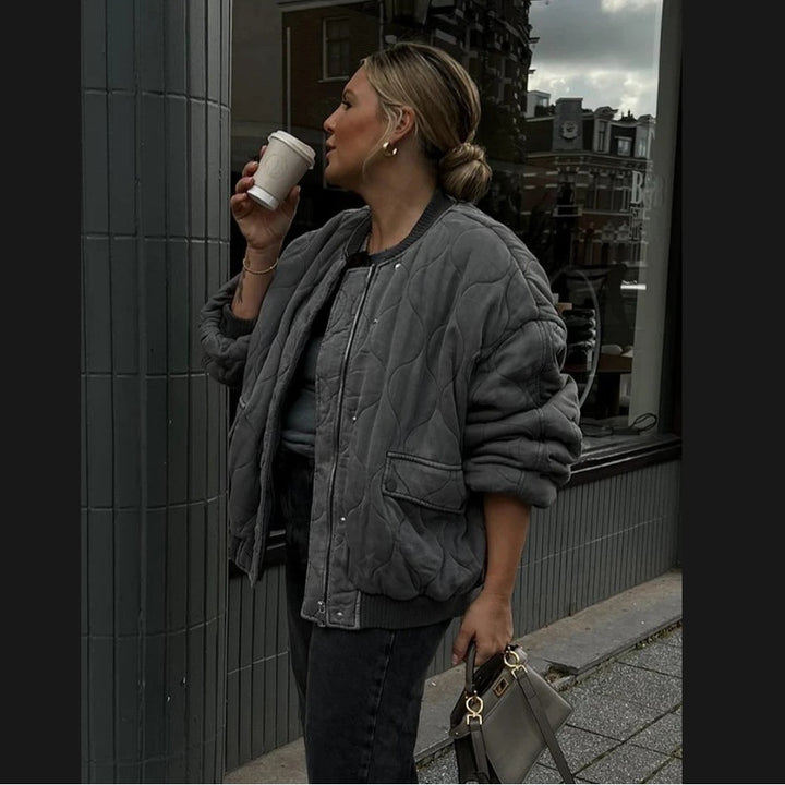 Dame Oversized Steppjakke Stilla