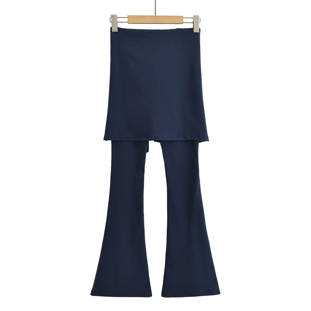 Dame Flared-leggings med brede taljebånd og trendy sløjfedetalje Stilla