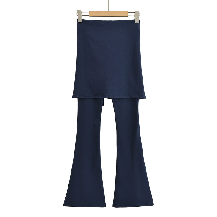 Dame Flared-leggings med brede taljebånd og trendy sløjfedetalje Stilla