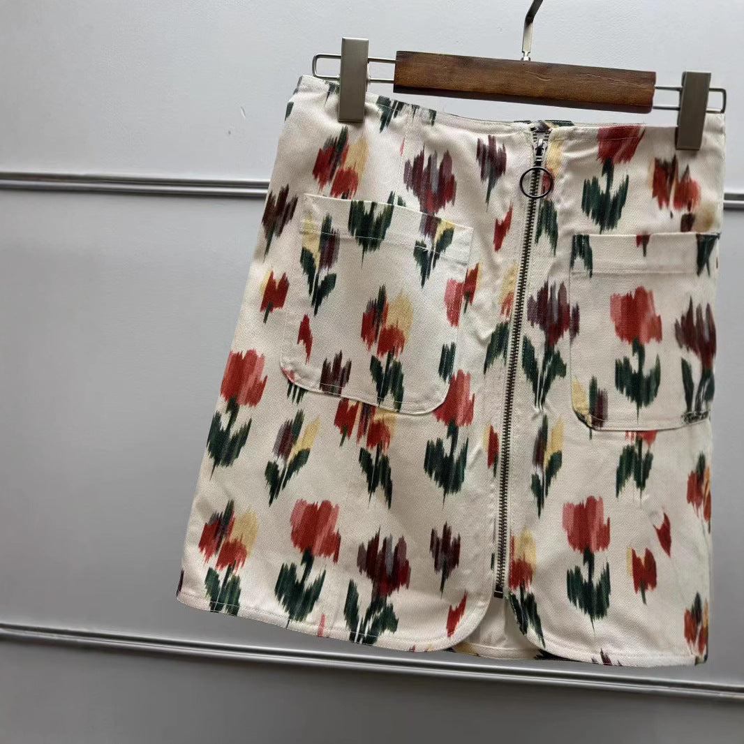 Dame skirt med praktiske lommer og innovativ lynlås Stilla