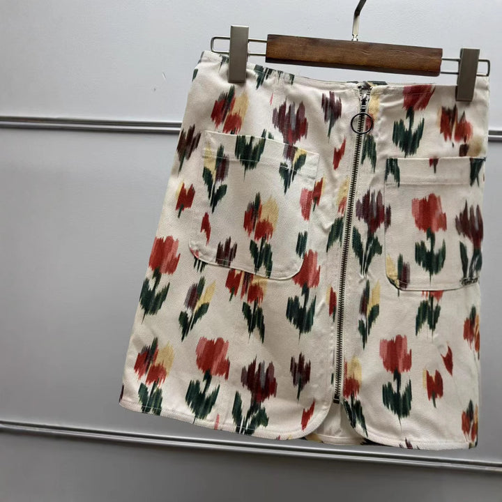 Dame skirt med praktiske lommer og innovativ lynlås Stilla