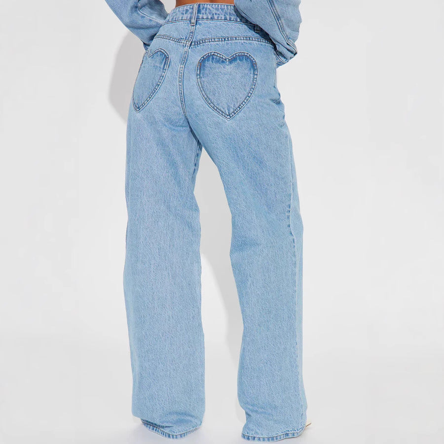 Dame Wide High-Waist Jeans med klassisk pasform og rå kanter Skovae
