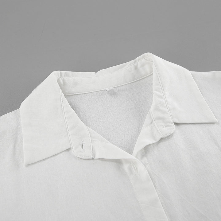 Dame luftig linnedragt med elegant bluse og brede bukser Stilla