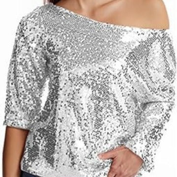 Damer Glitrende Paillet Bluse Skovae