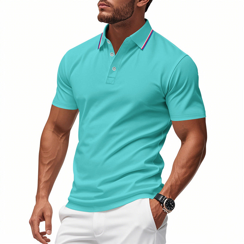 Herre Poloshirt med kontrasterende striber og moderne krave Stilla
