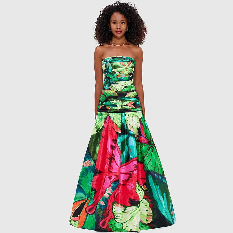 Dame Floral Print Enteil Badeanzug Skovae