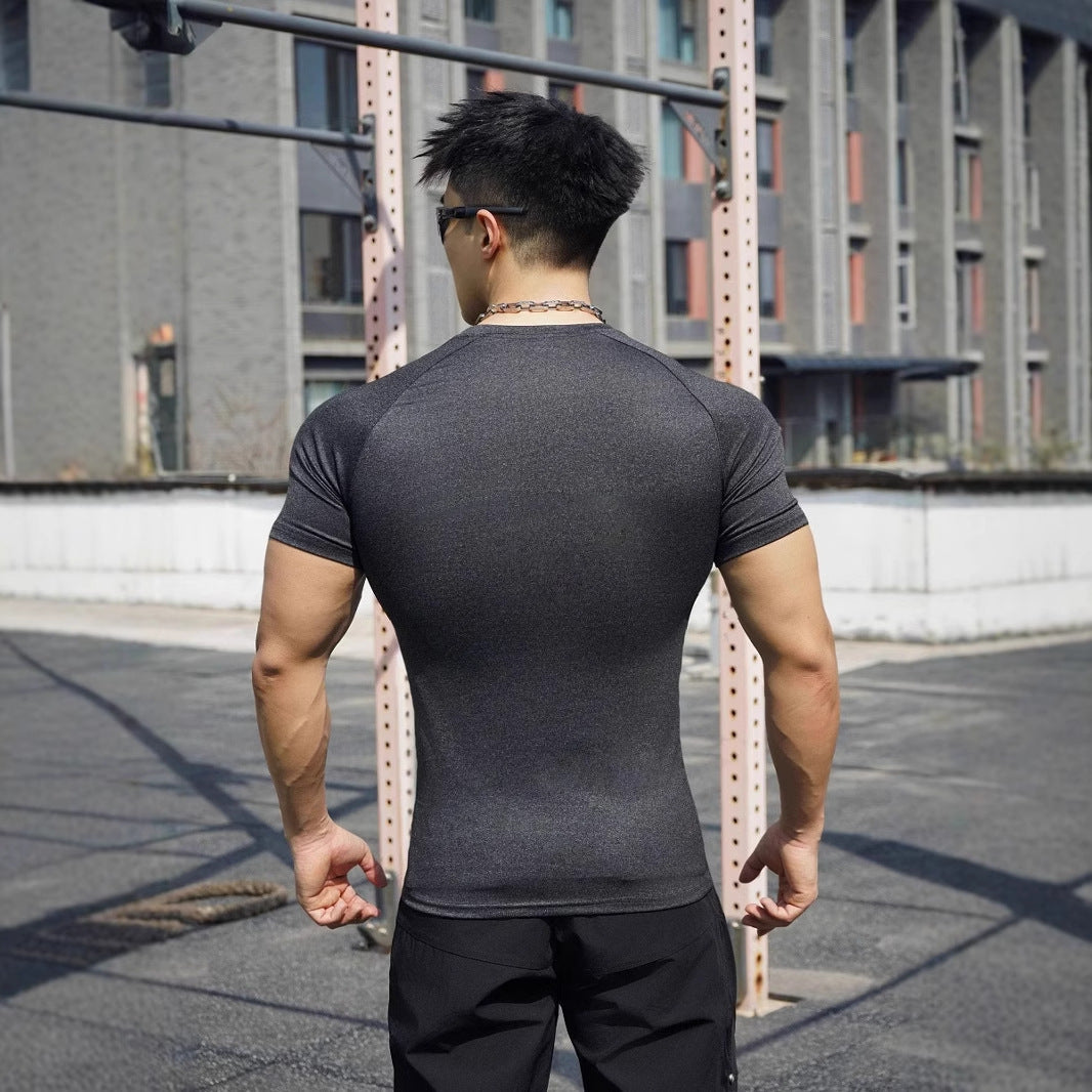 Herrer Figurtilpasset Muskelshirt med åndbar teknologi Stilla