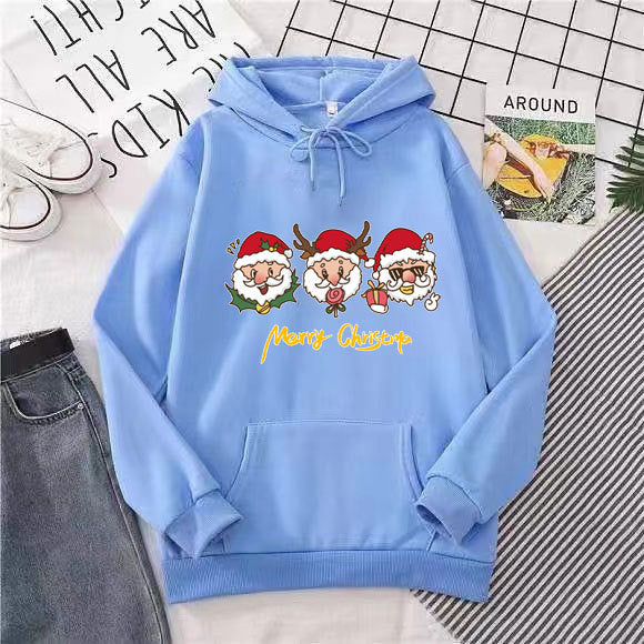 Kvindernes hætte sweatshirt med festligt juletmotiv Skovae