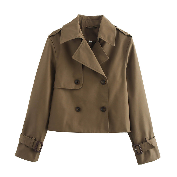 Dame moderne cropped trenchjakke Stilla