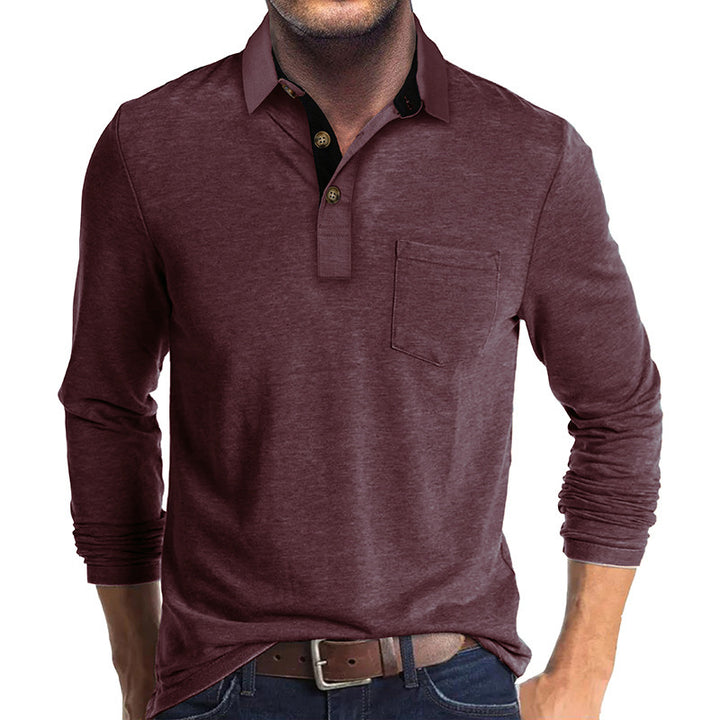 Herrer Langærmet Poloshirt Stilla