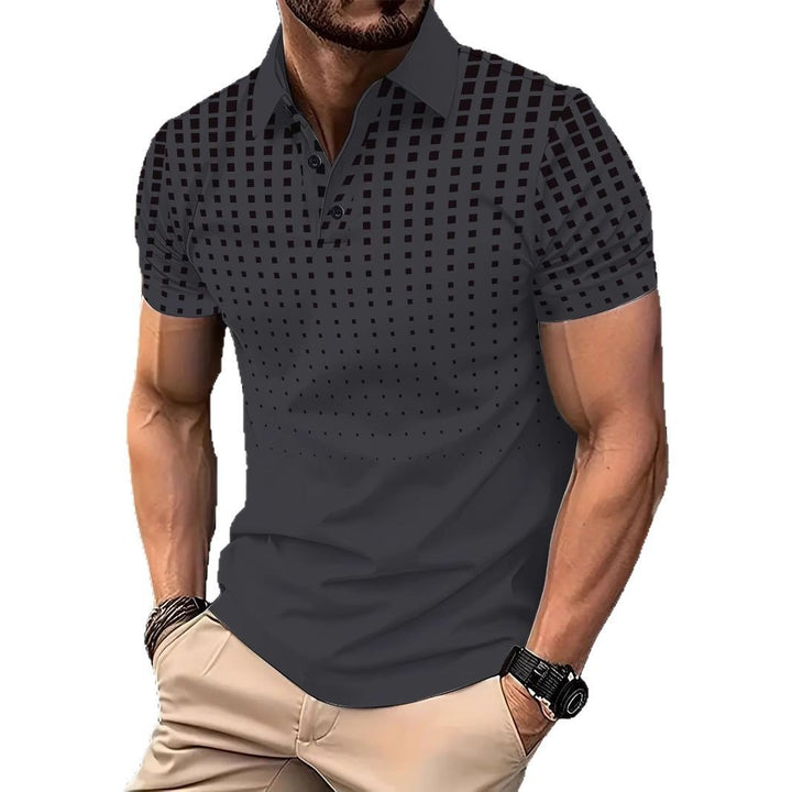 Herrer Poloshirt med moderne puslespiltryk og åndbare egenskaber Stilla