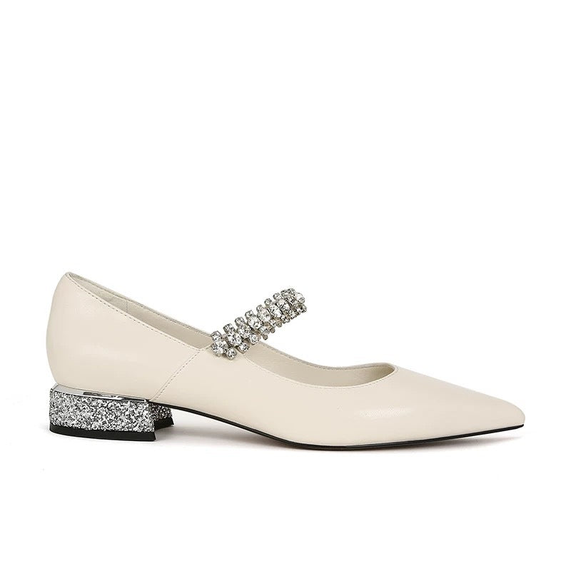 Dame elegante spænde pumps med funklen sten detaljer Stilla