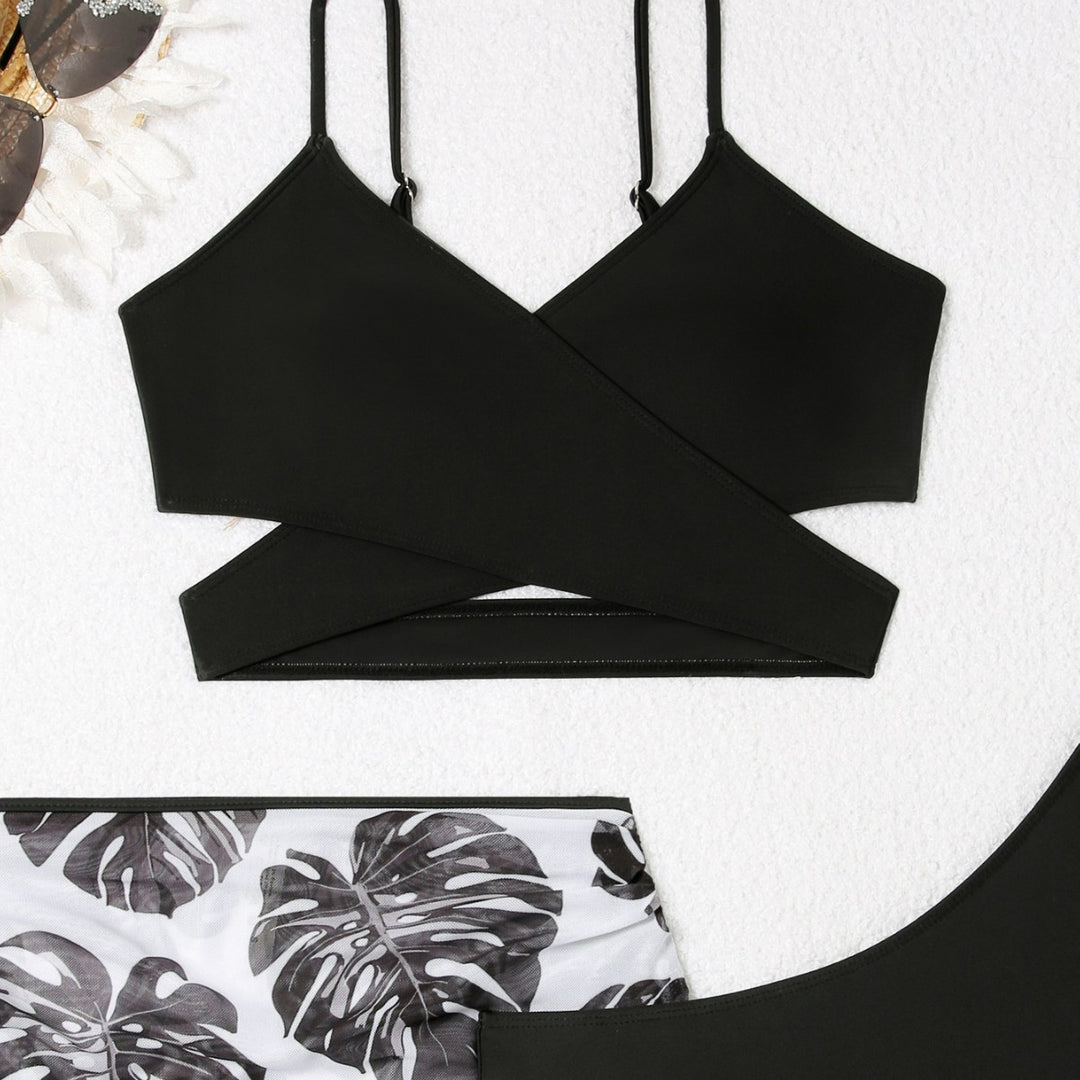 Dame Triangel-Bikini med elegant omslagsskjørt Skovae