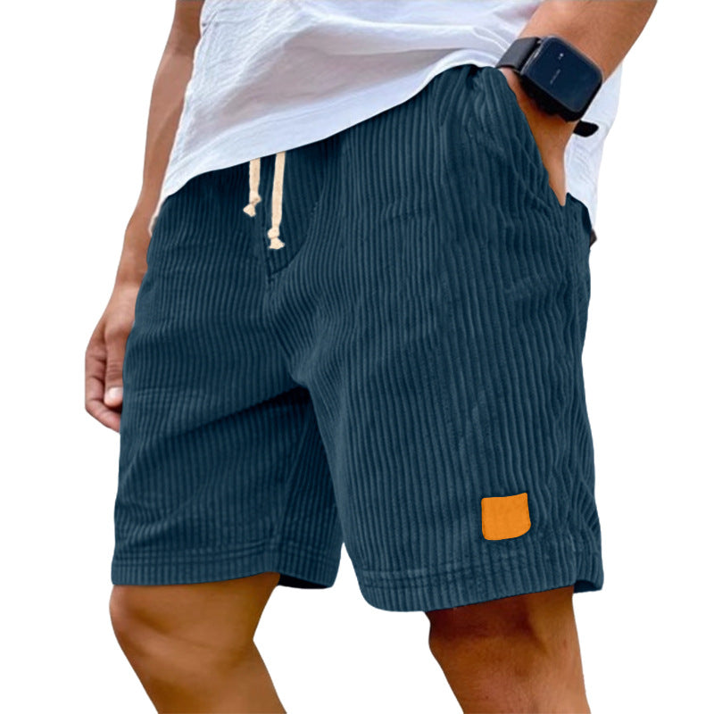 Herrer nan Finnecord-shorts med elastisk tunnelbånd, snøre og dybe sidelommer Skovae
