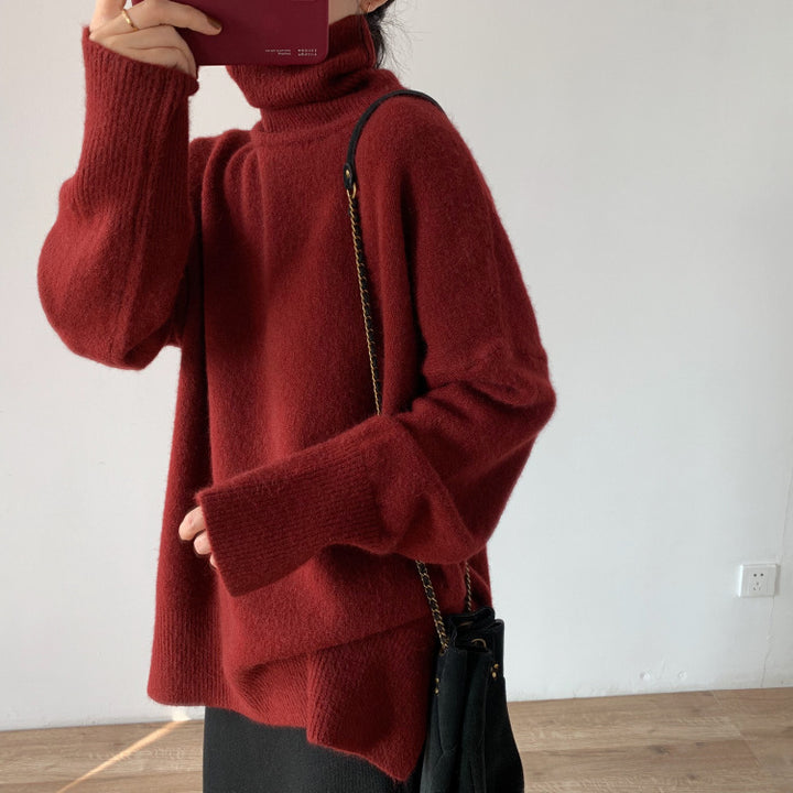 Femme Cozy Oversized Halsbånd Pullover Sweater Stilla