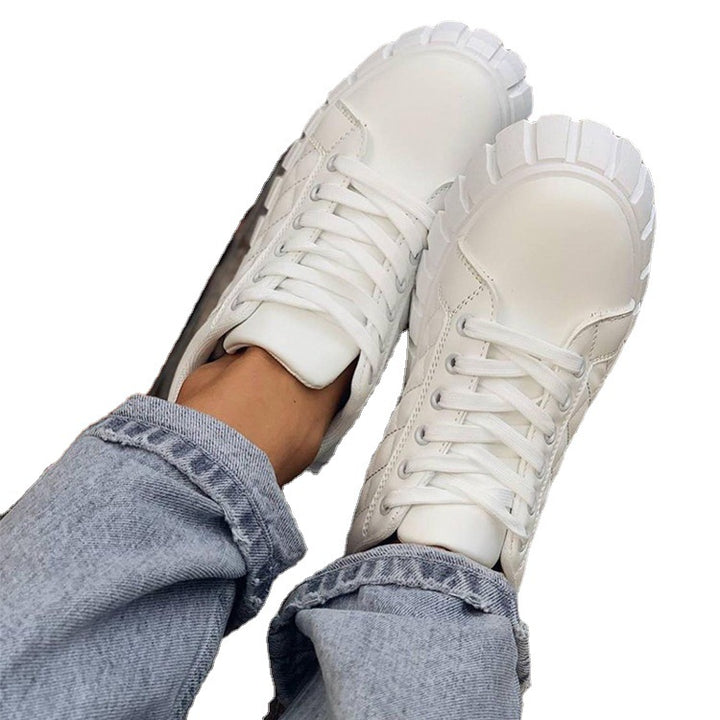 Dame modische Plateau-Sneaker med struktureret overmateriale og skridsikker sål Stilla