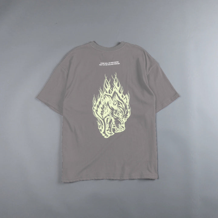 Herrer Grafik T-shirt med iøjnefaldende ulvedesign og løs pasform Stilla