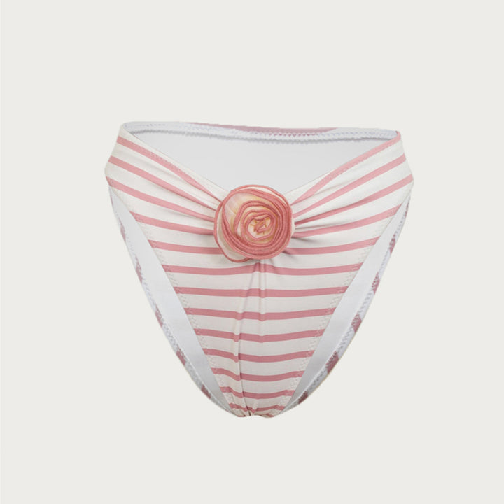 Dame bikini sæt med elegante blomsterapplikationer og høj skæring Stilla