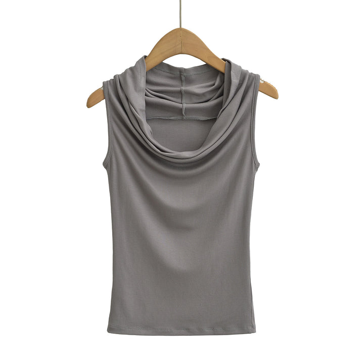 Dame ærmeløs Cowl-top i blødt, elastisk materiale Stilla