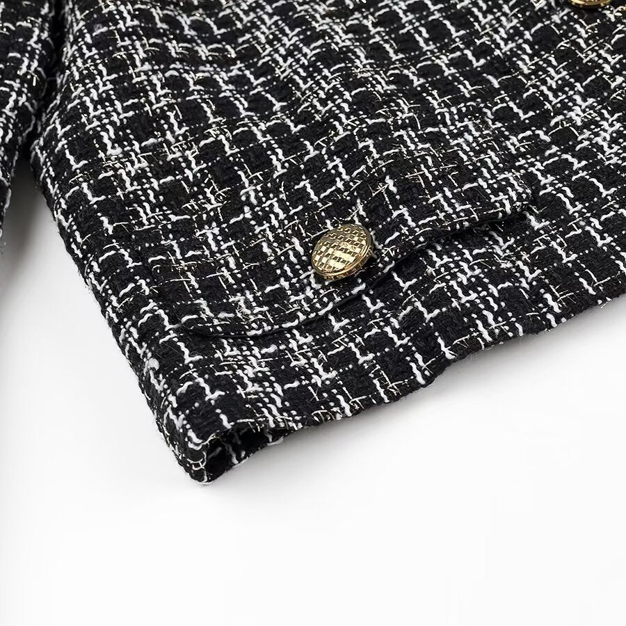 Kvinders mode boucle jakke med knapper Stilla