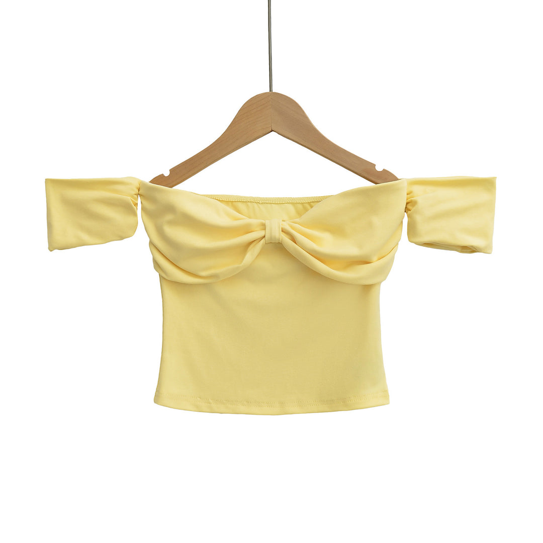 Dame Off-Shoulder Top med legende bunden design og elastisk bund Stilla