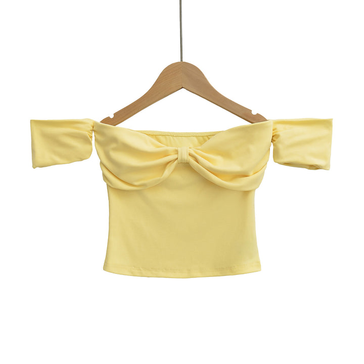 Dame Off-Shoulder Top med legende bunden design og elastisk bund Stilla