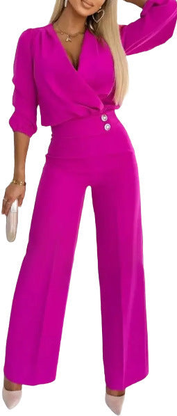 Kvinderne elegante jumpsuit med indviklet top og højtaljede ben Stilla