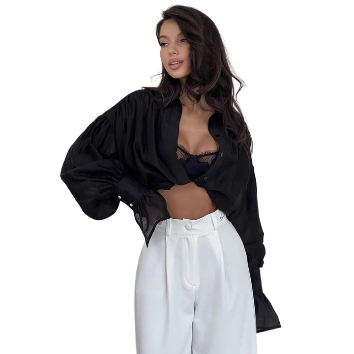 Dame Gennemsigtig Oversized Bluse Stilla