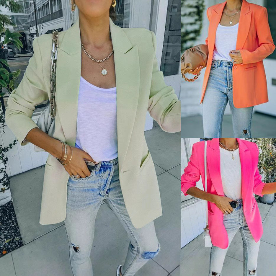 Dame Elegant Oversized Blazer med Struktureret Snit og Lette Detaljer Skovae