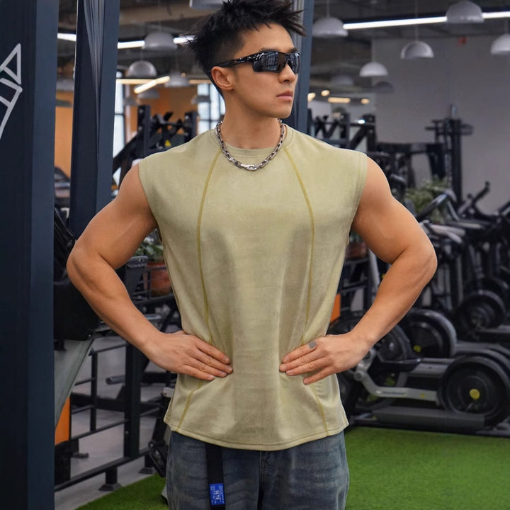 Herre sporty muskelshirt med innovativ snit Stilla