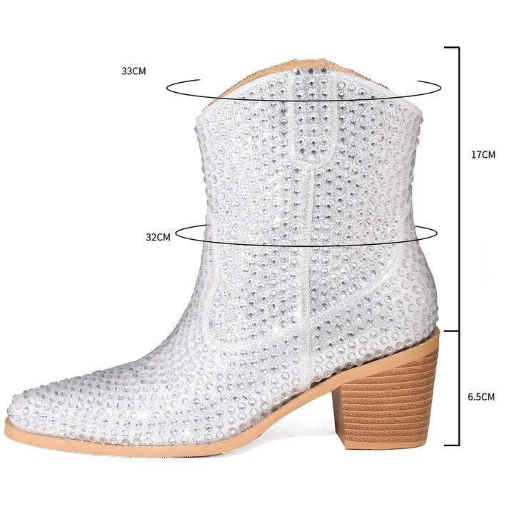 Damer med rhinestone dekoreret western-støvletter Stilla