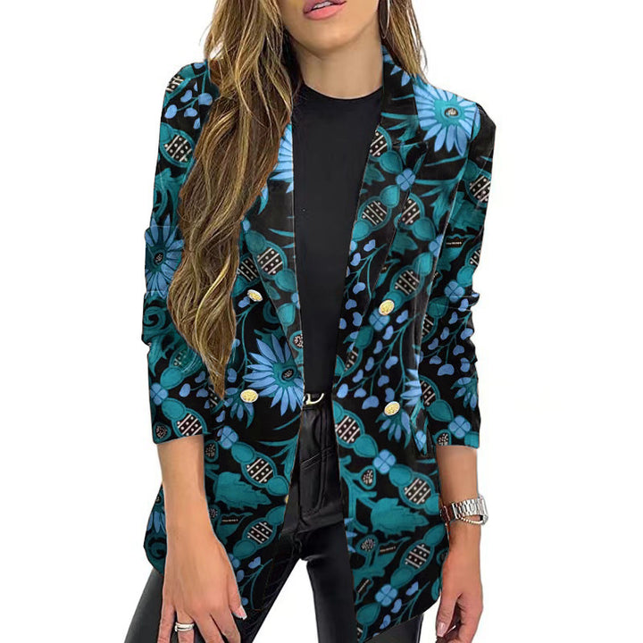 Dame blazer med blomstermønster og elegant snit Stilla