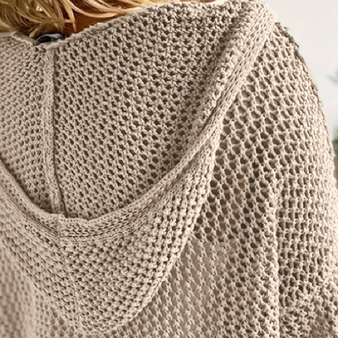 Femme let strikpullover hoodie Stilla